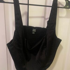 Black Corset Top with Sequins